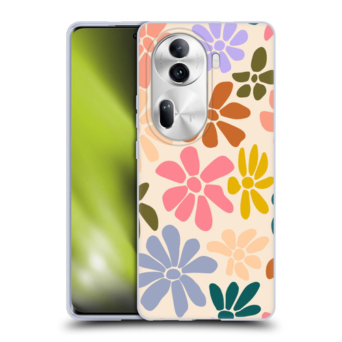 Gabriela Thomeu Retro Rainbow Color Floral Soft Gel Case for OPPO Reno11 Pro