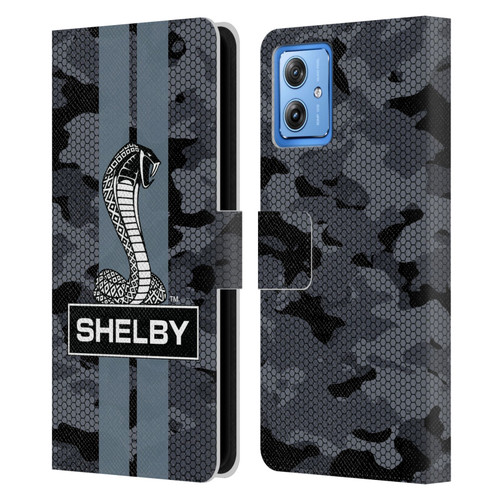 Shelby Logos Camouflage Leather Book Wallet Case Cover For Motorola Moto G54 5G