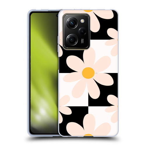 Gabriela Thomeu Retro Black & White Checkered Daisies Soft Gel Case for Xiaomi Redmi Note 12 Pro 5G