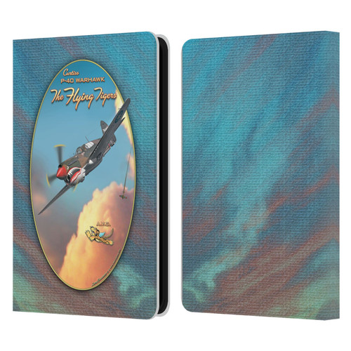 Larry Grossman Retro Collection P-40 Warhawk Flying Tiger Leather Book Wallet Case Cover For Amazon Kindle 11th Gen 6in 2022