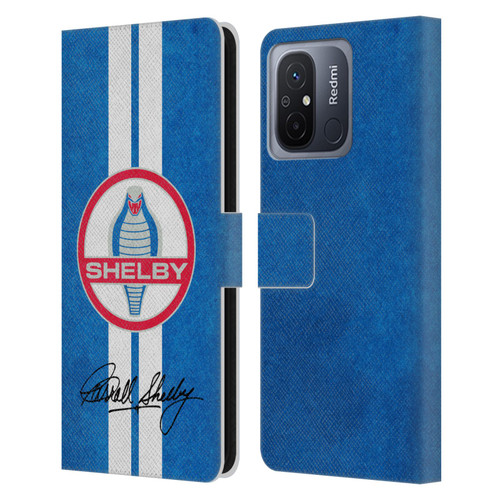 Shelby Logos Distressed Blue Leather Book Wallet Case Cover For Xiaomi Redmi 12C