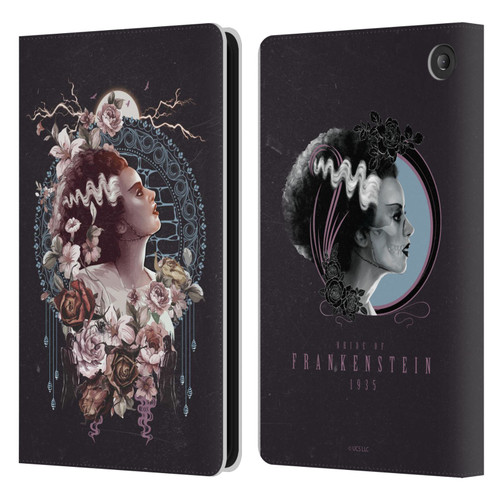 Universal Monsters The Bride Of Frankenstein Portrait Leather Book Wallet Case Cover For Amazon Fire 7 2022