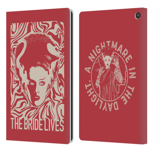 Universal Monsters The Bride Of Frankenstein The Bride Lives Leather Book Wallet Case Cover For Amazon Fire HD 10 / Plus 2021