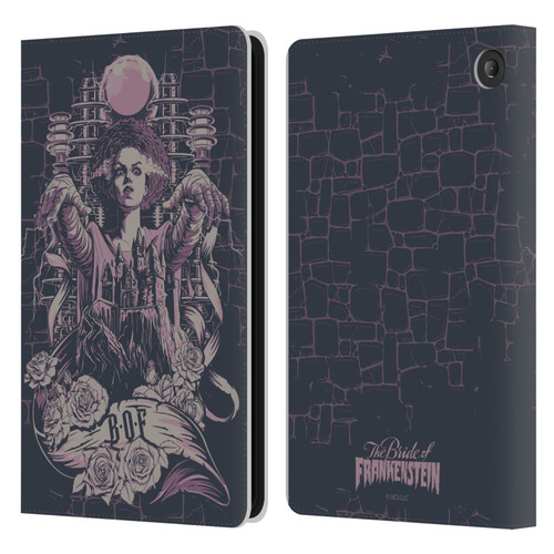 Universal Monsters The Bride Of Frankenstein B.O.F Leather Book Wallet Case Cover For Amazon Fire 7 2022