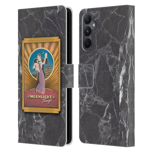 Larry Grossman Retro Collection Moonlight Tango Leather Book Wallet Case Cover For Samsung Galaxy A05s