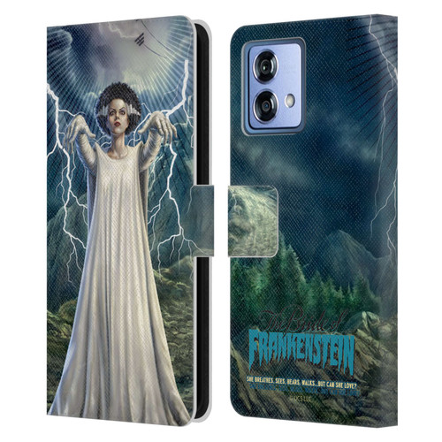 Universal Monsters The Bride Of Frankenstein But Can She Love? Leather Book Wallet Case Cover For Motorola Moto G84 5G