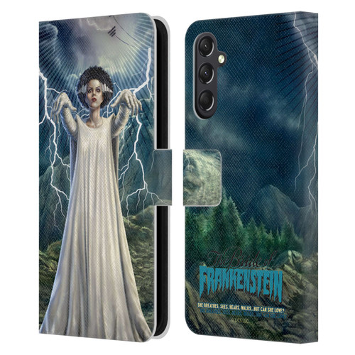 Universal Monsters The Bride Of Frankenstein But Can She Love? Leather Book Wallet Case Cover For Samsung Galaxy A24 4G / M34 5G