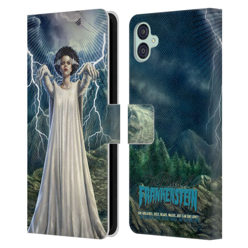 Universal Monsters The Bride Of Frankenstein But Can She Love? Leather Book Wallet Case Cover For Samsung Galaxy M04 5G / A04e