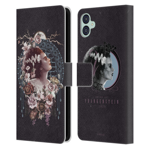 Universal Monsters The Bride Of Frankenstein Portrait Leather Book Wallet Case Cover For Samsung Galaxy M04 5G / A04e