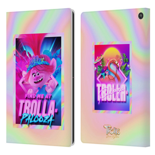 Trolls 3: Band Together Art Trolla-Palooza Leather Book Wallet Case Cover For Amazon Fire HD 10 / Plus 2021