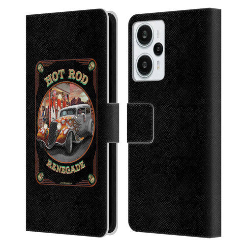 Larry Grossman Retro Collection Hot Rod Renegade Leather Book Wallet Case Cover For Xiaomi Redmi Note 12T