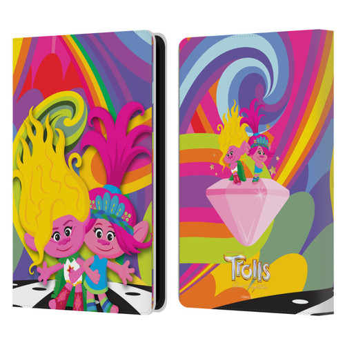 Trolls 3: Band Together Art Poppy And Viva Leather Book Wallet Case Cover For Amazon Kindle Paperwhite 5 (2021)