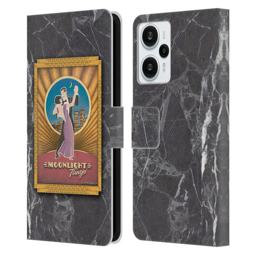 Larry Grossman Retro Collection Moonlight Tango Leather Book Wallet Case Cover For Xiaomi Redmi Note 12T