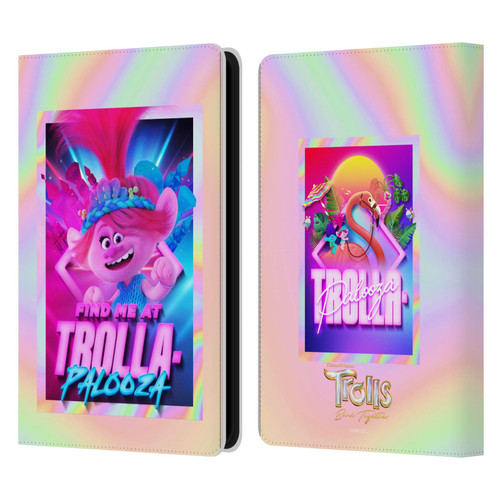 Trolls 3: Band Together Art Trolla-Palooza Leather Book Wallet Case Cover For Amazon Kindle Paperwhite 5 (2021)