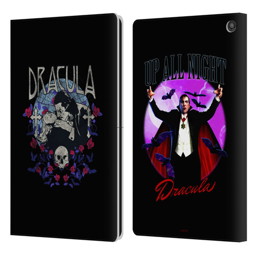 Universal Monsters Dracula Bite Leather Book Wallet Case Cover For Amazon Fire HD 10 / Plus 2021