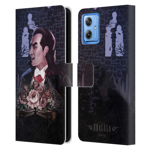 Universal Monsters Dracula Key Art Leather Book Wallet Case Cover For Motorola Moto G54 5G