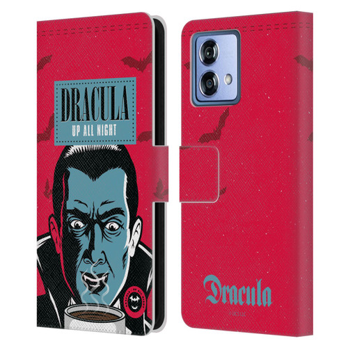 Universal Monsters Dracula Up All Night Leather Book Wallet Case Cover For Motorola Moto G84 5G