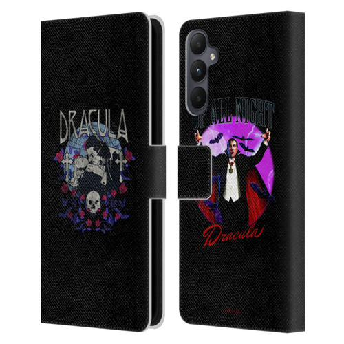 Universal Monsters Dracula Bite Leather Book Wallet Case Cover For Samsung Galaxy A05s