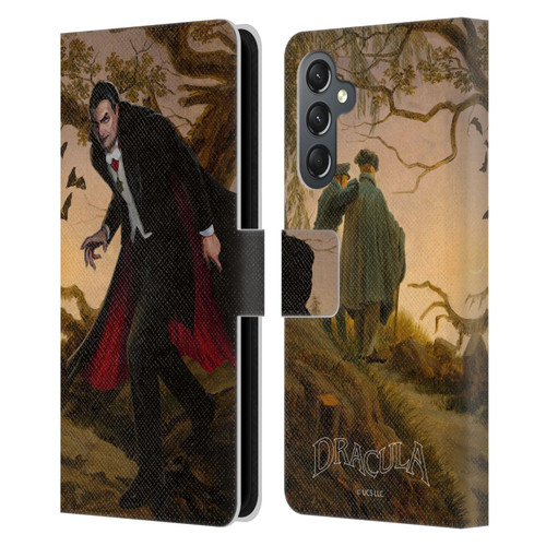 Universal Monsters Dracula Portrait Leather Book Wallet Case Cover For Samsung Galaxy A25 5G
