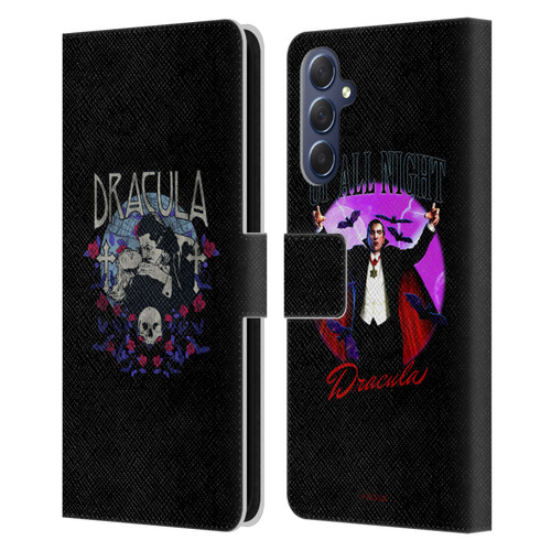 Universal Monsters Dracula Bite Leather Book Wallet Case Cover For Samsung Galaxy M54 5G