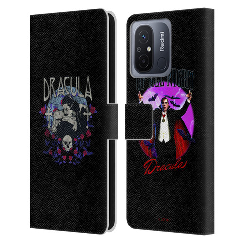 Universal Monsters Dracula Bite Leather Book Wallet Case Cover For Xiaomi Redmi 12C