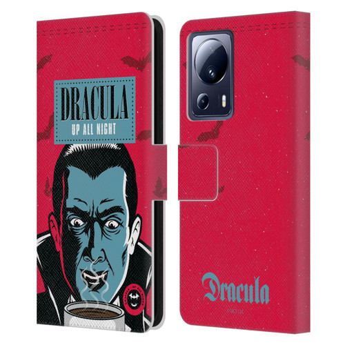 Universal Monsters Dracula Up All Night Leather Book Wallet Case Cover For Xiaomi 13 Lite 5G
