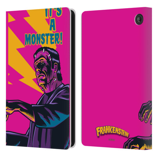Universal Monsters Frankenstein It's A Monster Leather Book Wallet Case Cover For Amazon Fire 7 2022
