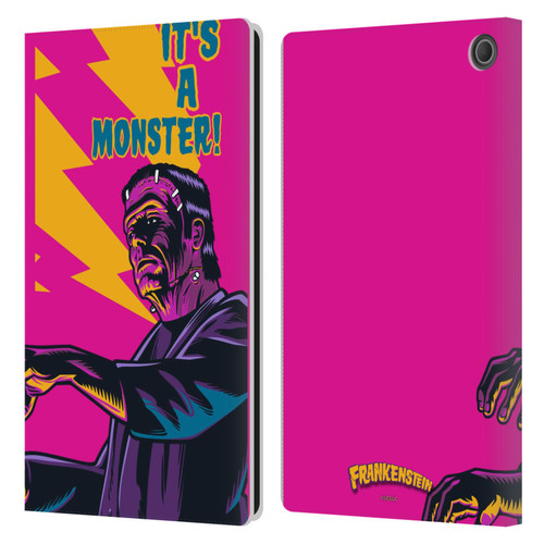 Universal Monsters Frankenstein It's A Monster Leather Book Wallet Case Cover For Amazon Fire Max 11 2023