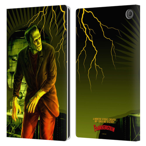 Universal Monsters Frankenstein Yellow Leather Book Wallet Case Cover For Amazon Fire Max 11 2023