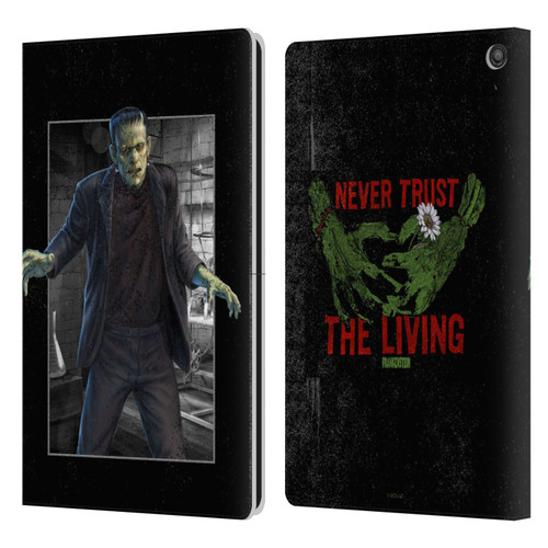 Universal Monsters Frankenstein Frame Leather Book Wallet Case Cover For Amazon Fire HD 10 / Plus 2021
