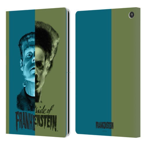 Universal Monsters Frankenstein Half Leather Book Wallet Case Cover For Amazon Fire HD 10 / Plus 2021