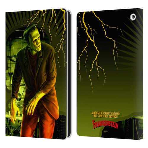 Universal Monsters Frankenstein Yellow Leather Book Wallet Case Cover For Amazon Fire HD 8/Fire HD 8 Plus 2020
