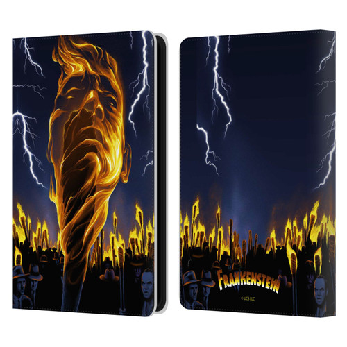 Universal Monsters Frankenstein Flame Leather Book Wallet Case Cover For Amazon Kindle Paperwhite 5 (2021)