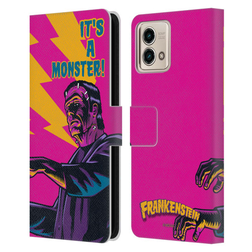 Universal Monsters Frankenstein It's A Monster Leather Book Wallet Case Cover For Motorola Moto G Stylus 5G 2023