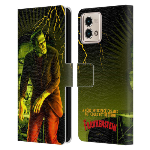 Universal Monsters Frankenstein Yellow Leather Book Wallet Case Cover For Motorola Moto G Stylus 5G 2023