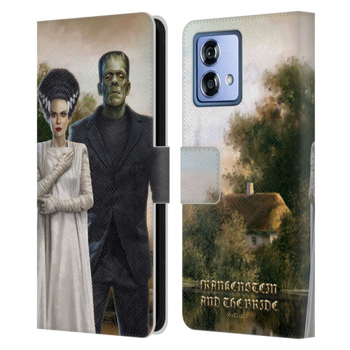 Universal Monsters Frankenstein Photo Leather Book Wallet Case Cover For Motorola Moto G84 5G