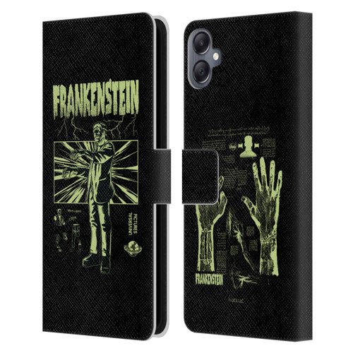 Universal Monsters Frankenstein Lightning Leather Book Wallet Case Cover For Samsung Galaxy A05