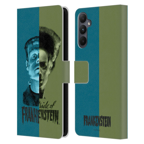 Universal Monsters Frankenstein Half Leather Book Wallet Case Cover For Samsung Galaxy A05s