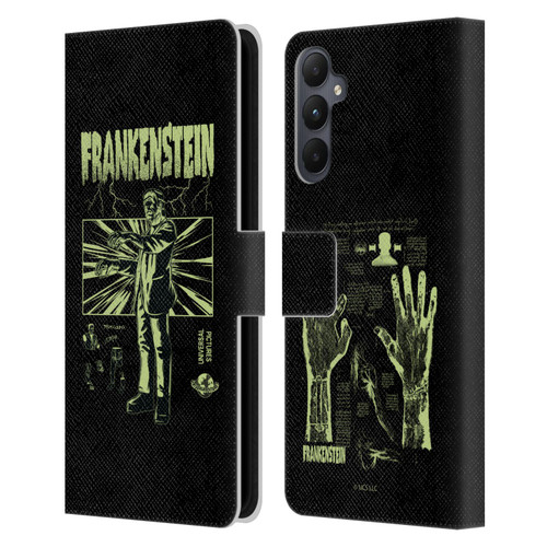 Universal Monsters Frankenstein Lightning Leather Book Wallet Case Cover For Samsung Galaxy A05s