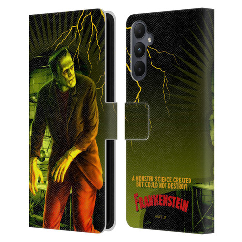 Universal Monsters Frankenstein Yellow Leather Book Wallet Case Cover For Samsung Galaxy A05s
