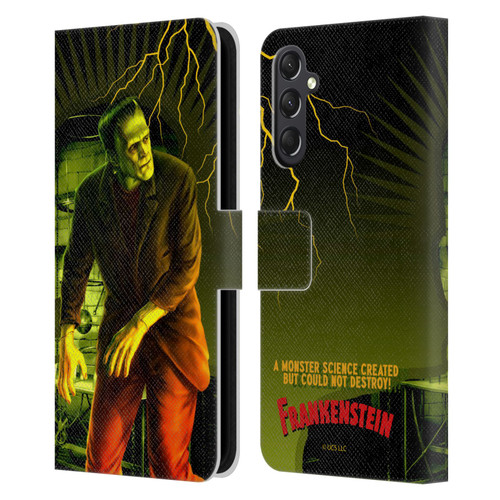 Universal Monsters Frankenstein Yellow Leather Book Wallet Case Cover For Samsung Galaxy A24 4G / M34 5G