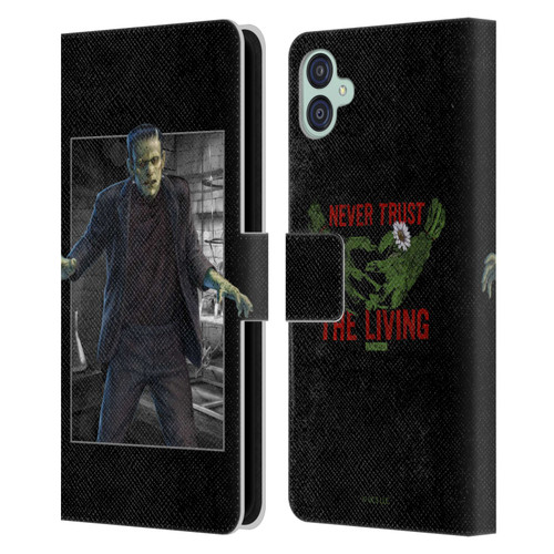 Universal Monsters Frankenstein Frame Leather Book Wallet Case Cover For Samsung Galaxy M04 5G / A04e