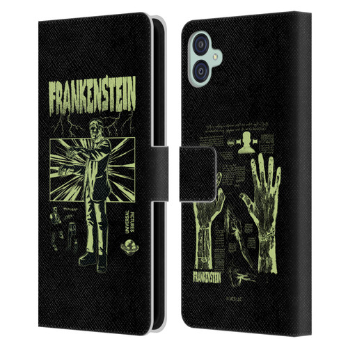 Universal Monsters Frankenstein Lightning Leather Book Wallet Case Cover For Samsung Galaxy M04 5G / A04e