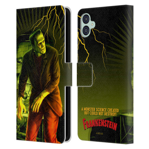 Universal Monsters Frankenstein Yellow Leather Book Wallet Case Cover For Samsung Galaxy M04 5G / A04e