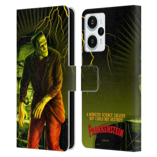 Universal Monsters Frankenstein Yellow Leather Book Wallet Case Cover For Xiaomi Redmi Note 12T