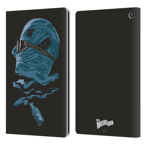 Universal Monsters The Invisible Man Blue Leather Book Wallet Case Cover For Amazon Fire HD 10 / Plus 2021