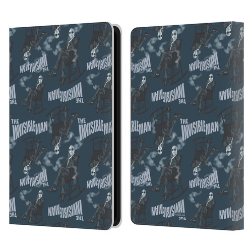 Universal Monsters The Invisible Man Pattern Blue Leather Book Wallet Case Cover For Amazon Kindle Paperwhite 5 (2021)