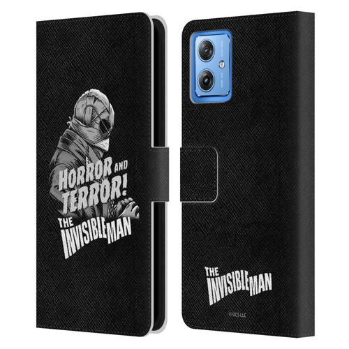 Universal Monsters The Invisible Man Horror And Terror Leather Book Wallet Case Cover For Motorola Moto G54 5G