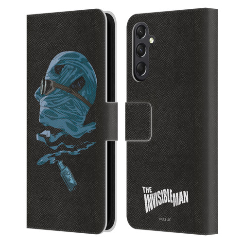 Universal Monsters The Invisible Man Blue Leather Book Wallet Case Cover For Samsung Galaxy A24 4G / M34 5G