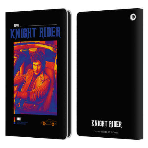 Knight Rider Graphics Michael Knight Driving Leather Book Wallet Case Cover For Amazon Fire HD 8/Fire HD 8 Plus 2020